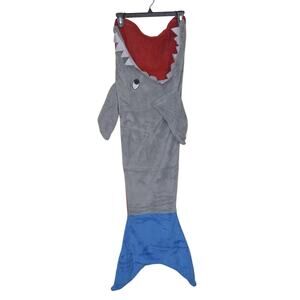 Shark Blanket Kids Mouth Fleece Sleeping Bag Gray Blue OS